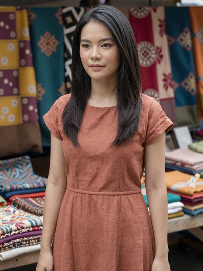 Thai woman Ning from Chiang Mai at outdoor market seeking meaningful relationship