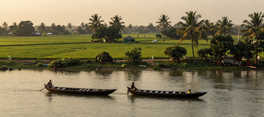 Scenic Bangladesh river landscape at sunset representing the natural beauty of Bangladeshi culture