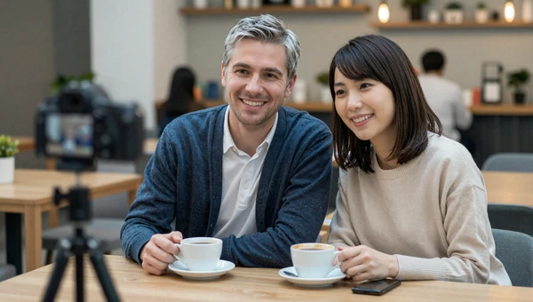 Video testimonial of James and Yuki sharing their international dating story